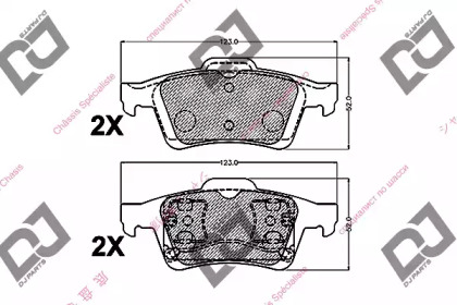 Комплект тормозных колодок, дисковый тормоз DJ PARTS BP1392